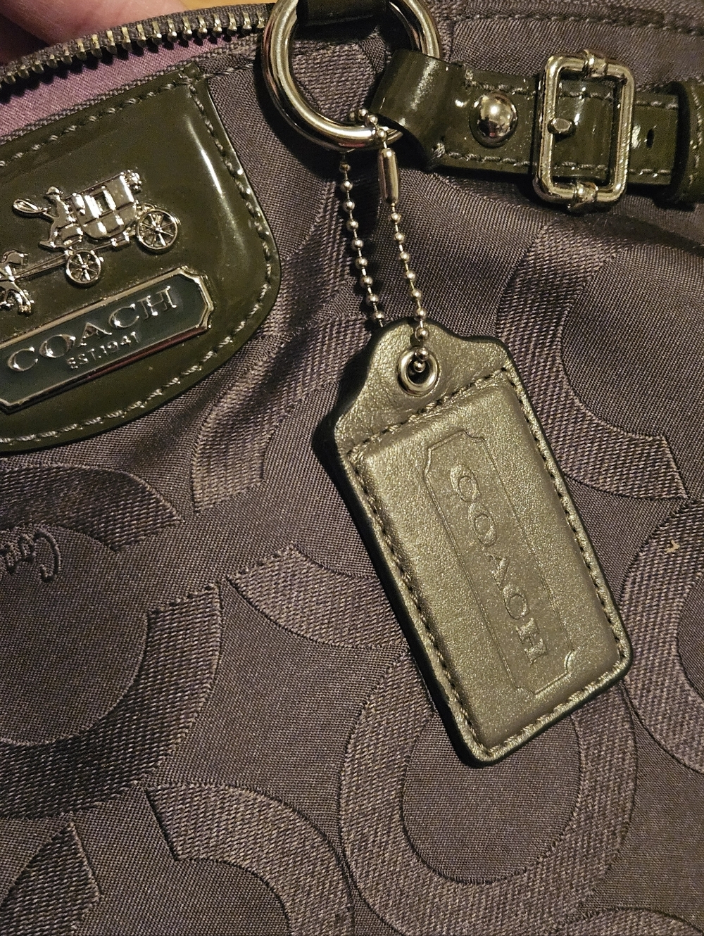 COACH Ashley Madison Op Art Signature Canvas Satchel Tote - Picture 7 of 8